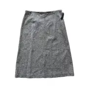 NWT Vintage Pendleton Gray Tweed Midi Lambs Wool Blend Skirt Made In USA Sz 14