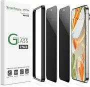 amFilm [2 Pack] Privacy Screen Protector for Google Pixel 9/Pixel 9 Pro 2024, Tempered Glass, Ultrasonic Fingerprint Compatible, with Easy Installation Frame, Anti Scratch, Bubble Free, Case Friendly