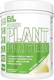 Stacked Plant Protein Powder, Vegan, Non-GMO, Gluten-Free, Probiotics, BCAAs, Fiber, Complete Plant-Based Protein Complex, 1.5 LB (Natural Vanilla)