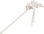 VINTORKY Flower Rhinestone Hairpin Ethnic Style Fashion Alloy Hair Stick Pearl Chopsticks for Women Girls Wedding Party