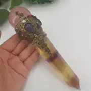 Natural Fluorite Crystal Magic Sceptre Obelisk Rose Quartz Crystal Sphere 1pc