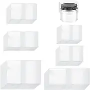 Swpeet 1200Pcs 6 Sizes 1.37" 1.5" 1.8" 1.9" 2.2" 2.4" Clear PVC Heat Shrink Wrap Bottle Shrink Bands Assortment Kit, Perforated Bottle Shrink Bands Perfect for Bottles, Jars, Cans and Tin Lip Gloss