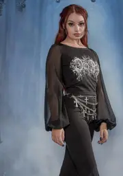 [Widow] Angel Of Death Chiffon Sleeve Top