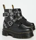 Dr. Martens Quad Neoteric Women's Audrick 8-Eye Boots Biker Platform Buckles 9☆