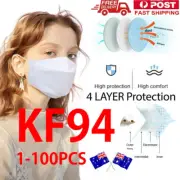 100PC KF94 4 Layers Face Mask 3D Fish Type Adult Face Cover Non-Woven Protective