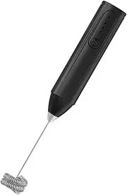 Electric Milk Frother, Rechargeable Drink Mixer Coffee Frother, Handheld Milk Frother with Stainless Steel Whisk for Morning Coffee, Latte, Cappuccino, Hot Chocolate