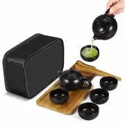 Chinese Japanese Vintage Kungfu Gongfu Tea Portable Travel Teapot Matte Black
