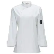 Winco UNF-7WS White Women's Tapered Fit Chef Jacket, S, EA