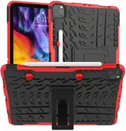 For Apple iPad Pro 11 2020 Case, iPad Pro 11 2nd Gen Kickstand Shockproof Heavy Duty Tough Protective Rugged Cover (Red)