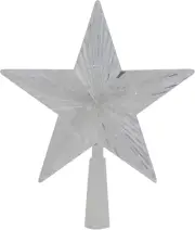 8" Pre-Lit Clear Crystal Star Christmas Tree Topper - Clear LED Lights