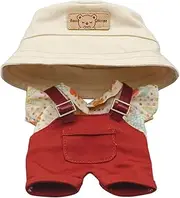 TTETTZ Plush Figure Shirt and Suspender Pants, Plush Doll Clothes for Little Girls Fashion DIY Make Your Own Dolls for 17cm Dolls, red Pants