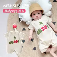 在飛比找蝦皮購物優惠-嬰兒衣服 新生兒衣服 嬰兒連體衣 寶寶夏季短袖 新生兒字母哈
