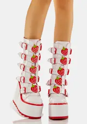 [Y.R.U.] White Dune Strawberry Boots