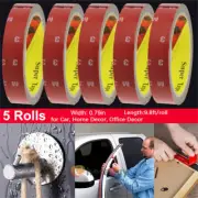 5X Auto Tape Acrylic FOAM Adhesive 10ft x 0.8in Double Sided Mounting Truck Car