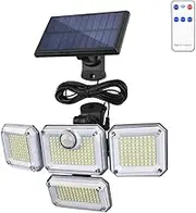 FEILEMAN Solar Outdoor Lights, 333 LEDs Wide Angle Solar Spot Lights,Separate Panel 1200LM 3 Modes Solar Lights with 270° Lighting Angle, IP65 Waterproof Solar Wall Light for Patio, Garage, Yard