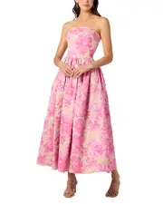 Shoshanna Dana Jacquard Strapless Dress