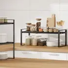 Countertop Storage Shelf Kitchen Expandable Double Layer Rack Adjustable