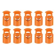 10pcs Cord Lock Single Hole Spring Toggle Stopper for Drawstring, Orange