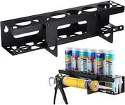 Caulking Tube Storage Rack | Caulking Gu-n Wall Mounted Metal Holder | Sealant Organizer With Horizontal Base | Tube Storage Caulking Tool Organizer | Holds 6 Tubes Caulking Nozzle