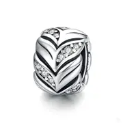 Silver plating Shining Wheat bead Charm for Female DIY Bracelet Jewelry