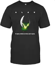 [VidiAmazing] Alan in Space Nobody Can Hear You in Space T-Shirt Funny Alien T-Shirt