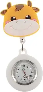 [VALICLUD] 1pc Nurse Pocket Watch Gold Badge Reel with Watch Dual Chain Cow Watch Men Pendant Watch Badge Reel Nurse with Watch Portable Buckle Digital Fun Hook Second Hand Watch to Quartz