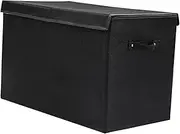 Generic Storage Basket for Toys with Lid Organizer for Living Room and Blankets, Black, as described