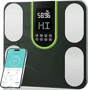Body Fat Scales, Smart Scales for Body Weight & Fat - Digital BMI 20 Body Composition Scale with App, Measures Muscle Mass, Visceral Fat, Water% - 180kg Capacity