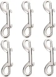 WEKAMOS 6Pcs Double Ended Snap Clips for Pet Leashes Zinc Alloy Snap Hooks for Dog Collars Luggage Straps Backpack Buckles Lightweight Portable Fixing Hooks for Outdoor