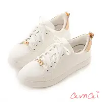 在飛比找momo購物網優惠-【amai】拼色綁帶小白鞋 休閒鞋 厚底鞋 懶人鞋 鬆糕鞋 