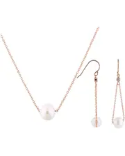 Splendid Pearls Rose Gold Vermeil 9-10mm Pearl Set