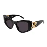 在飛比找momo購物網優惠-【Balenciaga 巴黎世家】金色大LOGO膠框太陽眼鏡