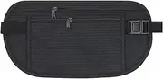 [Generic] Passport Holder Secure Hidden Travel Wallet with RFID Blocking, Undercover Fanny Pack，Anti-Theft Passport Wallets for Men Women, Black, 26 cm x 13 cm x 1 cm