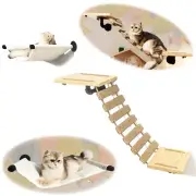 Cat Wall Frame for Climbing. Handcrafted Pine Furniture: Sisal Rope Suspensio...