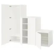 PLATSA wardrobe with 4 doors, white/Fonnes white, 200x57x181 cm