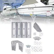 Boat Trailer Bunk Brackets, 14in Galvanized Swivel Top Bracket Kit with Outlast Hardware, Nice for 3x3 Boat Trailer Crossmember