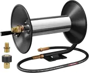 Pressure Washer Hose Reel, 100FT High Pressure Hose Reel with Hand Crank, 3/8" H