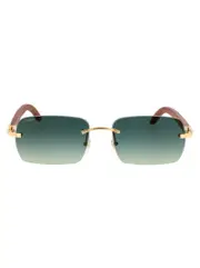 gradient rectangle-frame sunglasses 57 Green