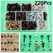 220Pcs Mixed Fixed Car Body Fender Screws Rivet Fastener Self Tapping Screws Kit (for: Daihatsu)