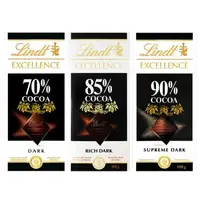 在飛比找森森購物網優惠-【Lindt 瑞士蓮】極醇系列巧克力片(70%、85%、90