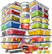 Stelive 56 Pack Food Storage Container Set, Leak Proof Lunch Boxes, Microwave, Dishwasher & Freezer Safe, BPA-Free Clear Plastic Storage Containers for Home & Kitchen Organization with Labels & Pen