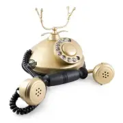 Retro Style Table Brass Telephone Decorative Retro Look Phones Gifts For Mom/Dad