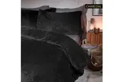Ramesses Waffle Fleece Comforter Set Charcoal