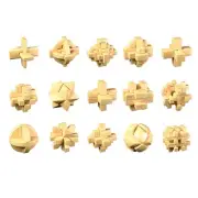 15Styles/Set Small Lu Ban Lock IQ Brain Teaser Educational Toy for Kids2827