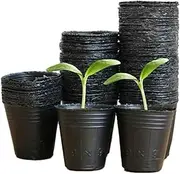 outret 100 PCS Planting Bag, Black Plant Nursery Pots, Soft Plant Container, Suitable Small Large Garden Flower Fruit Vegetable (9x9CM, Black)