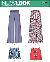 Newlook 6289 Misses' Sewing Pattern Pull-on Pants or Shorts and Tie Belt, Size 8-10-12-14-16-18