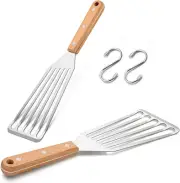 Fish Spatula Turner Set of 2, Leonyo Stainless Steel Slotted Fish Turner, Kitche