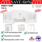 Gazebo Party Wedding Tent Outdoor Marquee White Canopy 4x6 w/ Side Walls & Door