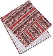[TEHAUX] 2pcs Decorative Washer Cover Retro Geometric Design Dustproof Cloth for Washing Machine Modern Minimalist Style with Pockets for Storage