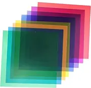 ETHZZLE Wide Application Light Filters 8pcs Plastic Film Sheets Overlays for Video Stage Lighting